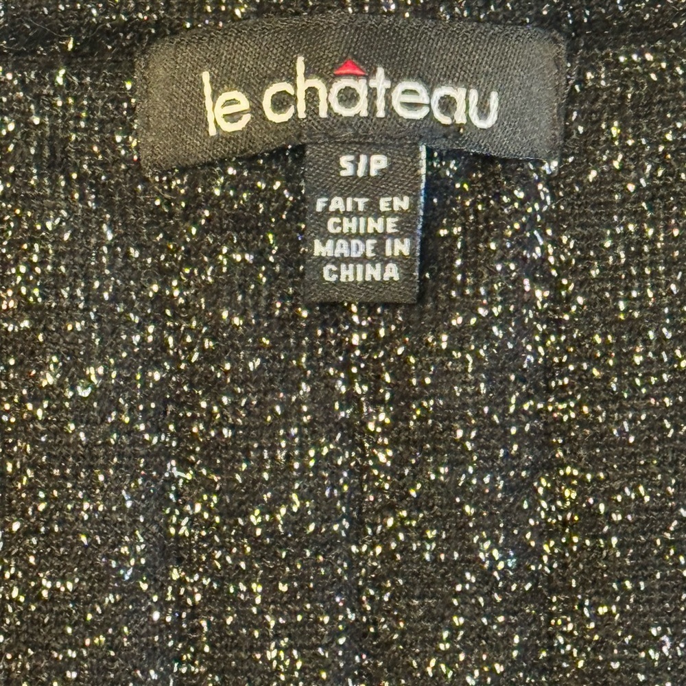 Le Château Metallic Knit Sparkle Tank Top – Y2K Glam Party Holiday Top – Size S - Picture 4 of 5